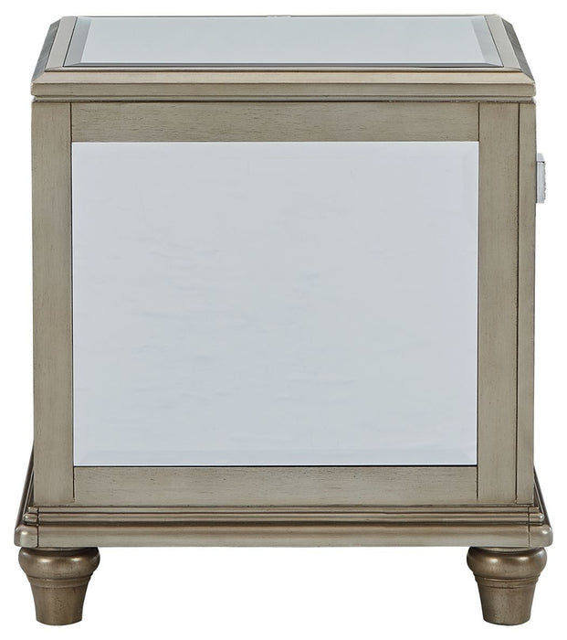 Chevanna - Rectangular End Table - Platinum