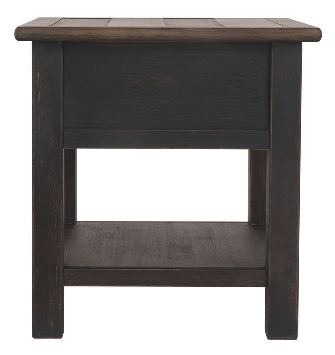 Tyler Creek - Rectangular End Table - Grayish Brown / Black