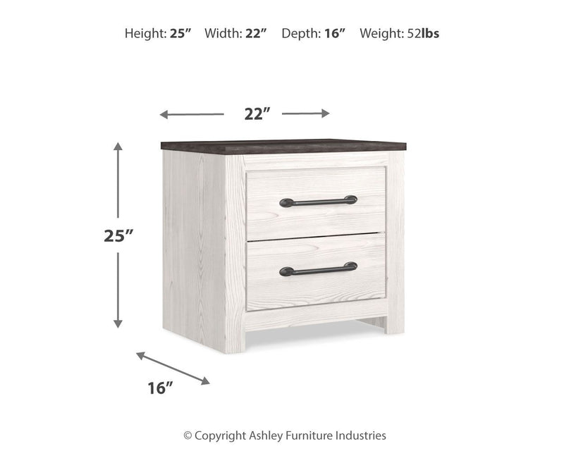 Gerridan - Two Drawer Night Stand - White / Gray