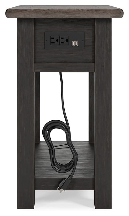 Tyler Creek - Chair Side End Table - Black / Gray