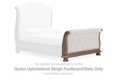 Ardenfield - Queen Upholstered Sleigh Footboard/Slats - Light Brown