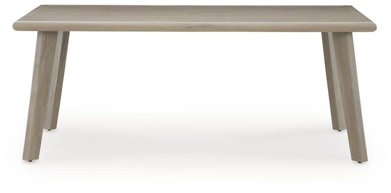 Cliff Trails - Rectangle Dining Table With Umbrella Option - Beige