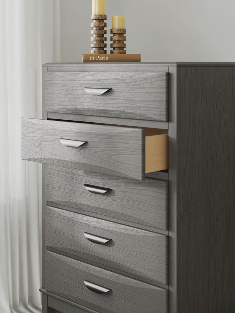 Mazing - Five Drawer Chest - Gray