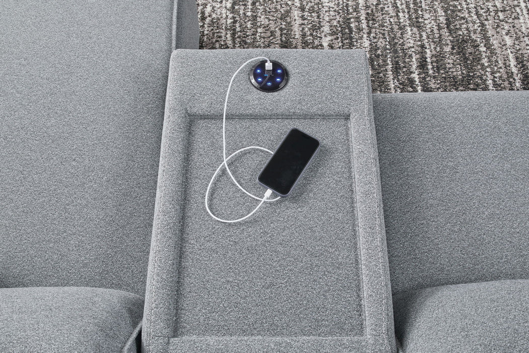 ModMax II - Salt And Pepper - Reclining Sectional