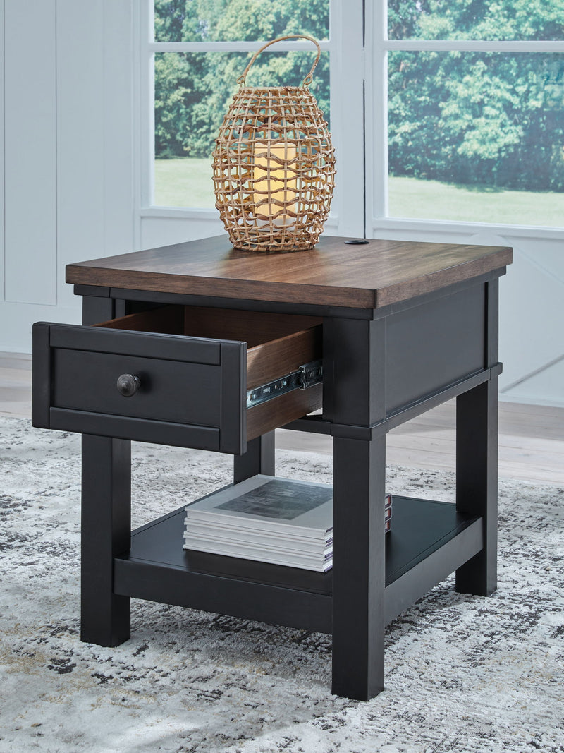 Wildenauer - Rectangular End Table - Brown / Black