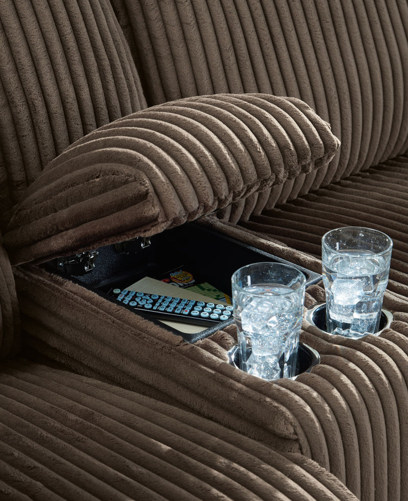 Top Tier - 6-Piece Reclining Sectional With Raf Press Back Chaise - Fabric - Chocolate