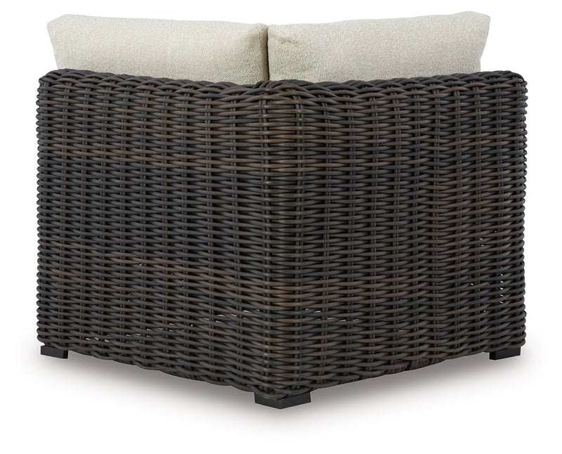 Kimora - Corner With Cushion - Beige / Dark Brown