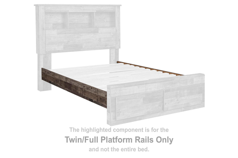 Derekson - Twin/Full Platform Rails - Multi Gray - Wood