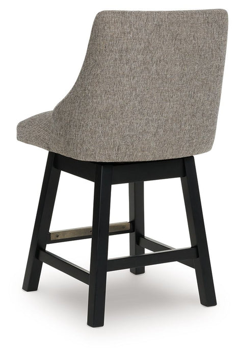 Neymorton - Upholstered Swivel Barstool (Set of 2) - Dark Grayish Brown