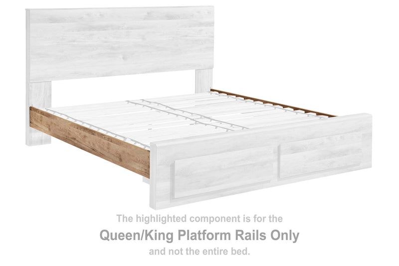 Hyanna - Queen/King Platform Rails - Tan Brown - Wood
