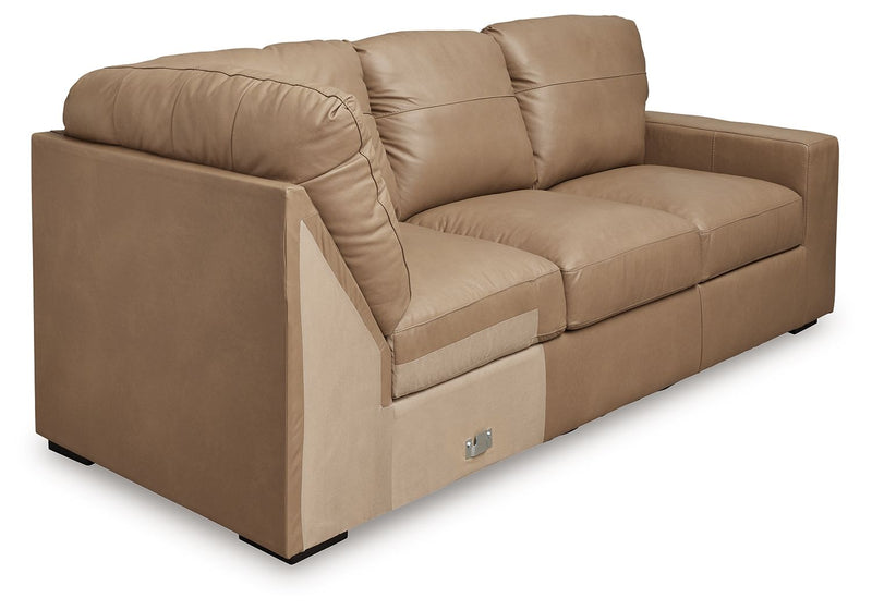 Bandon - Raf Sofa With Corner Wedge - Leather Match - Toffee