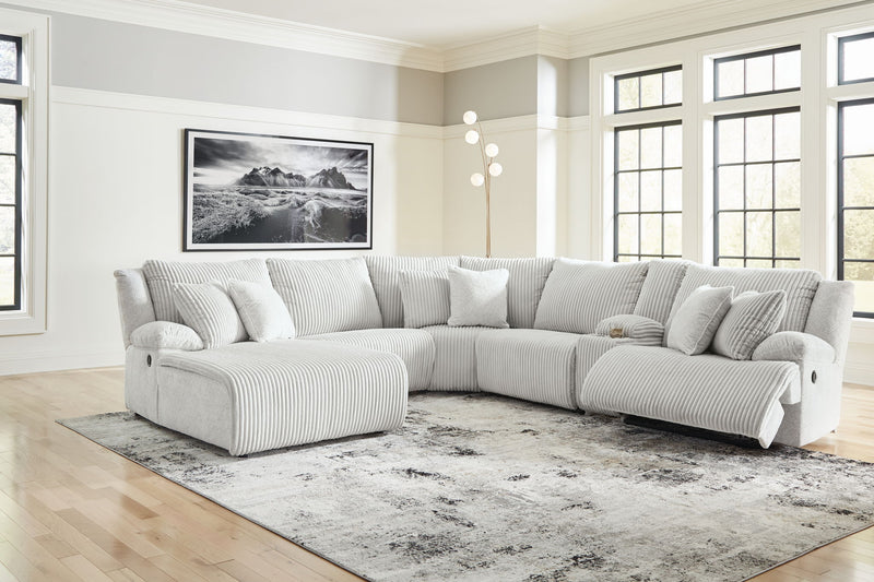 Top Tier - 6-Piece Reclining Sectional With Laf Chaise - Fabric - Alloy