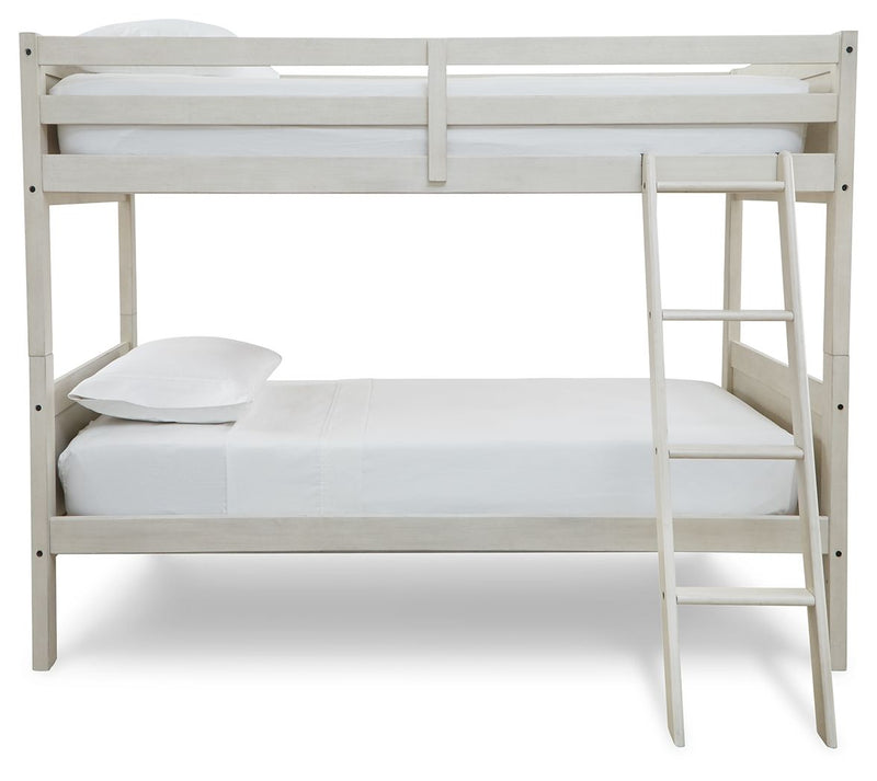 Robbinsdale - Twin/Twin Bunk Bed w/Ladder - Antique White