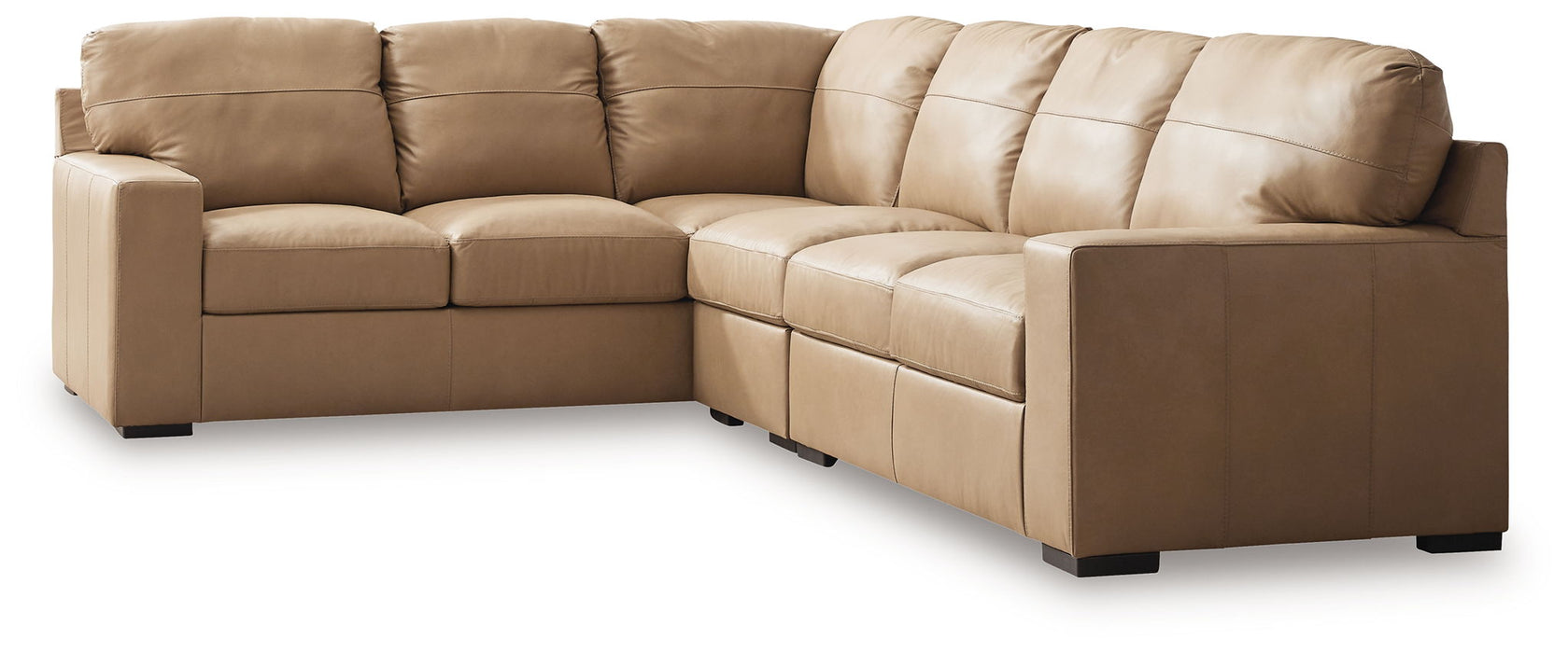 Bandon - 3-Piece Sectional With Raf Loveseat - Leather Match - Toffee