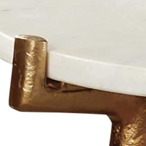 Chadton - Accent Table - White / Gold Finish