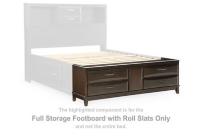 Vanmore - Full Storage Footboard With Roll Slats - Dark Brown