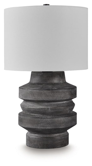 Wahida - Poly Table Lamp - Distressed Black