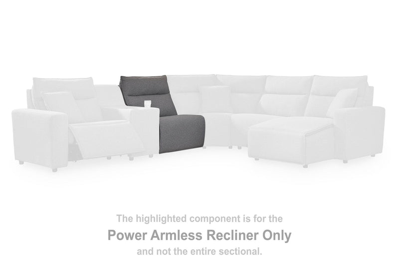 Modmax II - Power Armless Recliner With Adjustable Headrest - Salt And Pepper - Next-Gen Nuvella