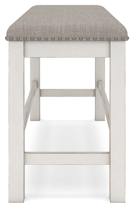 Robbinsdale - Dbl Counter Height Upholstered Dining Bench - Antique White