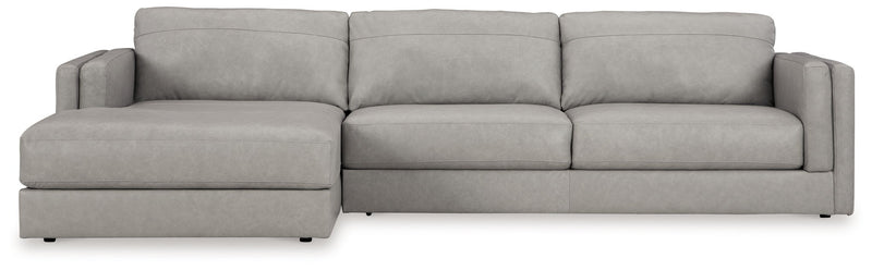 Amiata - 2-Piece Sectional With Laf Corner Chaise - Leather Match - Glacier