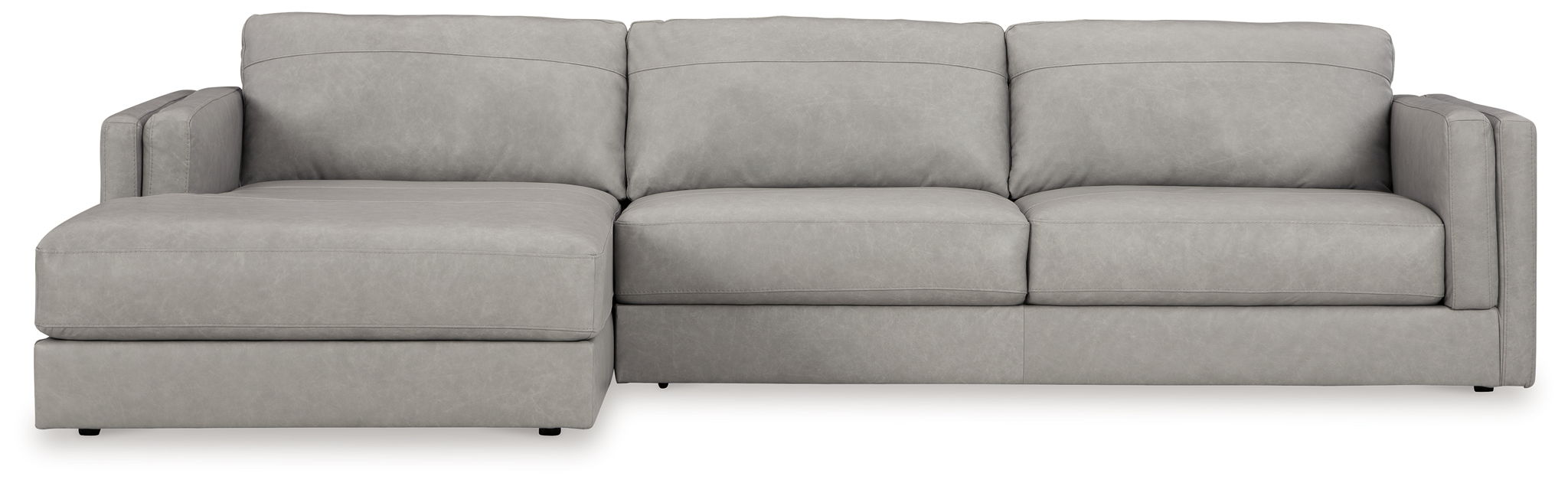 Amiata - 2-Piece Sectional With Laf Corner Chaise - Leather Match - Glacier