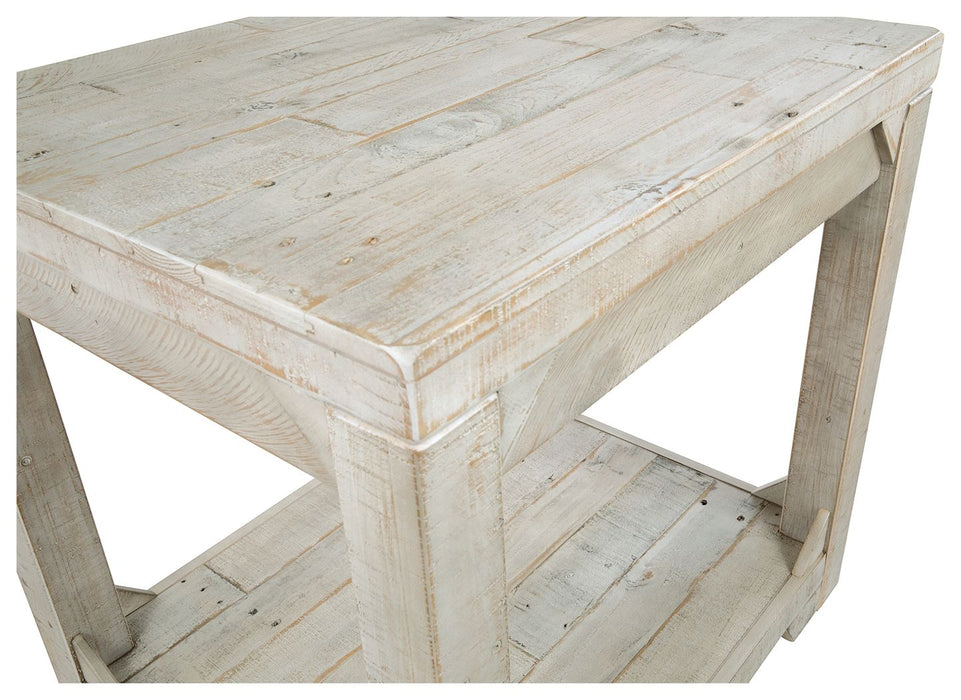 Fregine - Rectangular End Table - Whitewash