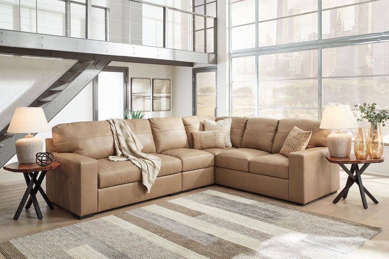 Bandon - 3-Piece Sectional With Laf Loveseat - Leather Match - Toffee