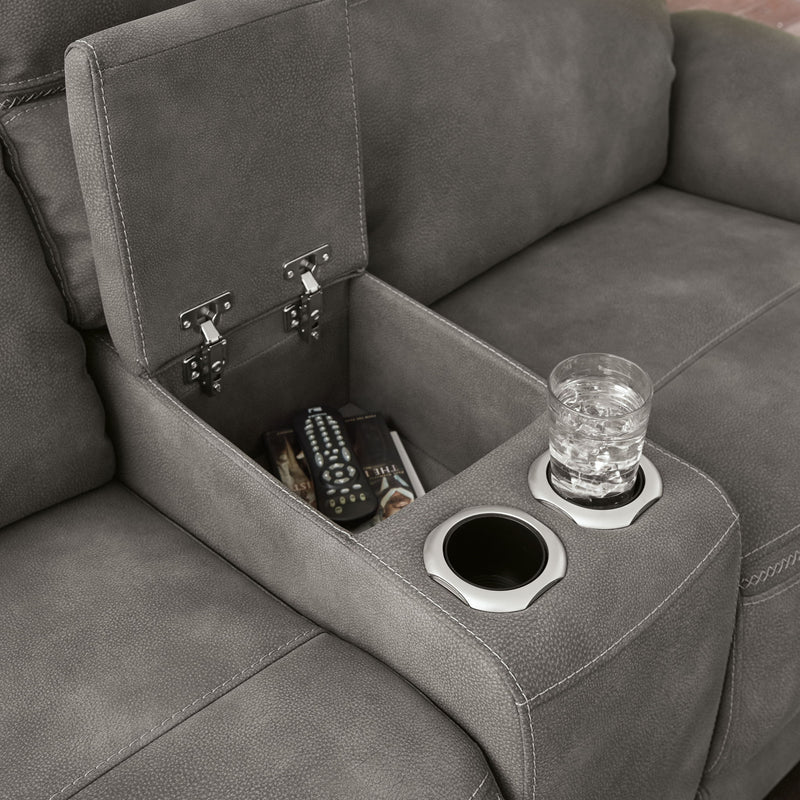 Next-Gen Durapella - Pwr Rec Loveseat/Con/Adj Hdrst - Microfiber - Slate