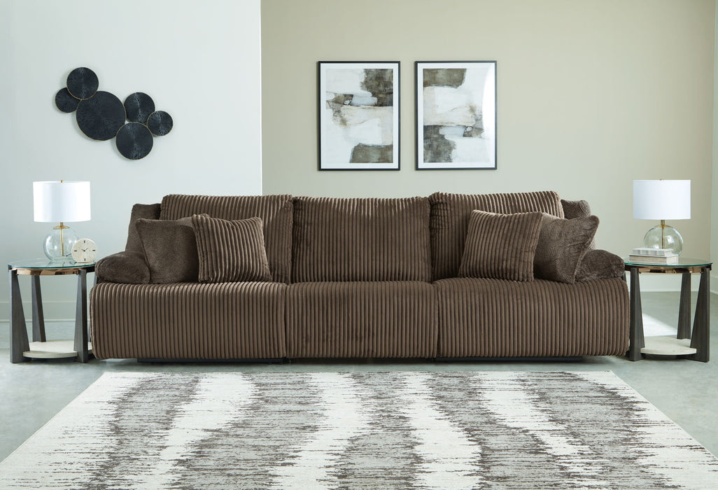 Top Tier - 3-Piece Sectional Reclining Sofa - Chocolate