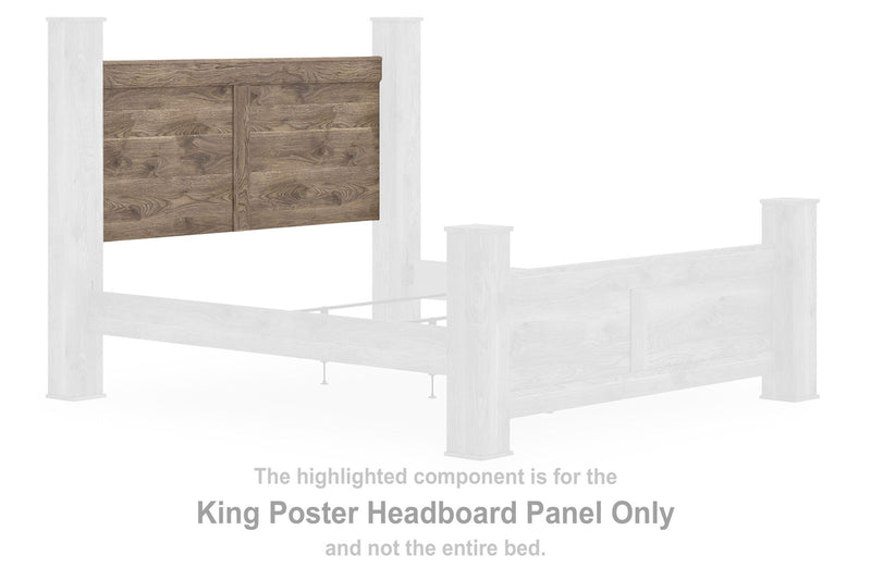 Rusticott - King Poster Headboard Panel - Brown