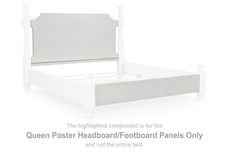 Rowlenstown - Queen Poster Headboard/Footboard Panels - Antique White