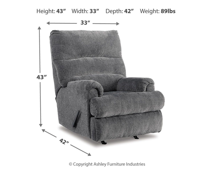 Man Fort - Rocker Recliner - Fabric - Graphite
