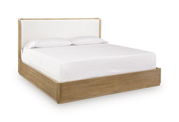 Pamaria - King/California King Upholstered Headboard/Footboard/Slats - Light Brown