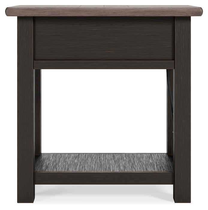 Tyler Creek - Chair Side End Table - Black / Gray