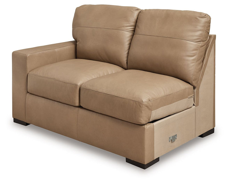 Bandon - Laf Loveseat - Leather Match - Toffee