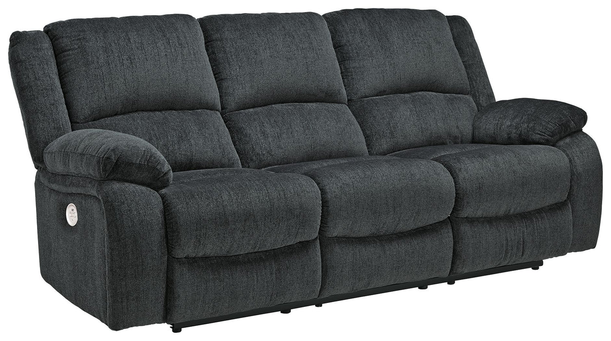 Draycoll - Reclining Power Sofa - Fabric - Slate