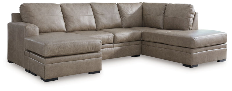 Amuleto - 2-Piece Sectional With Raf Corner Chaise - Leather Match - Desert