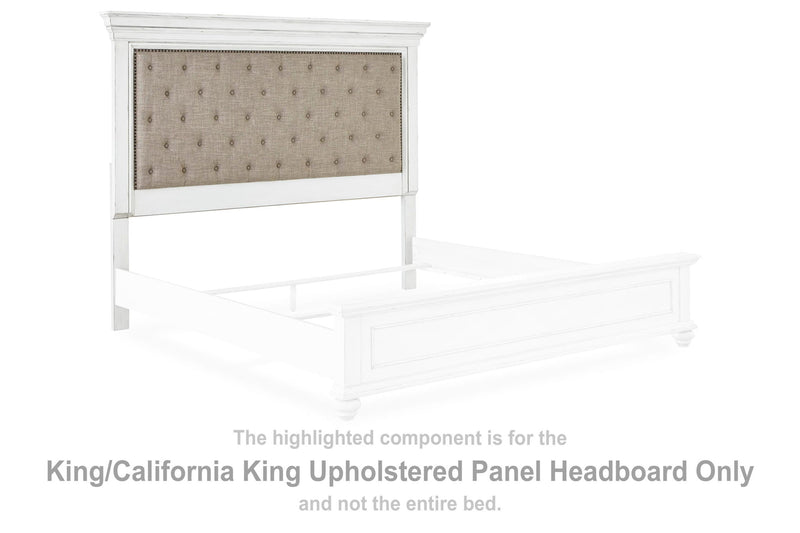 Kanwyn - King/Cal King Uph Panel Hdbd - Whitewash