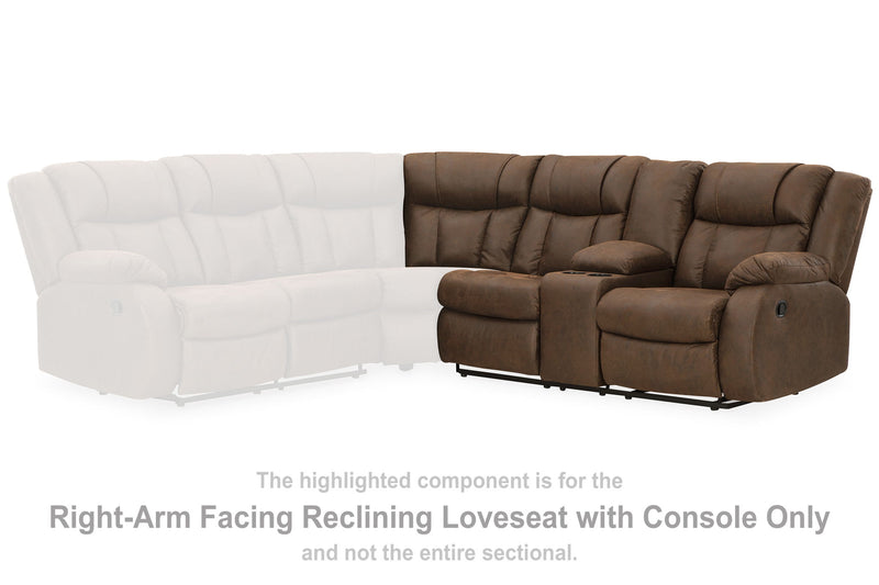 Trail Boys - Raf Reclining Loveseat With Console - Walnut