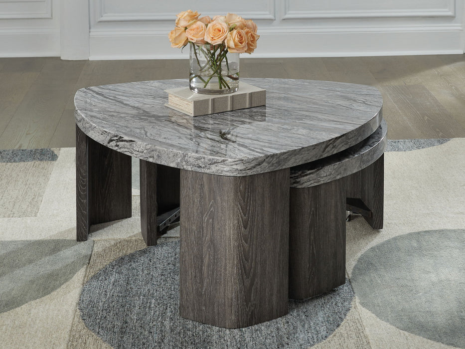 Surmour - Stacked Cocktail Table - Gray / Brown