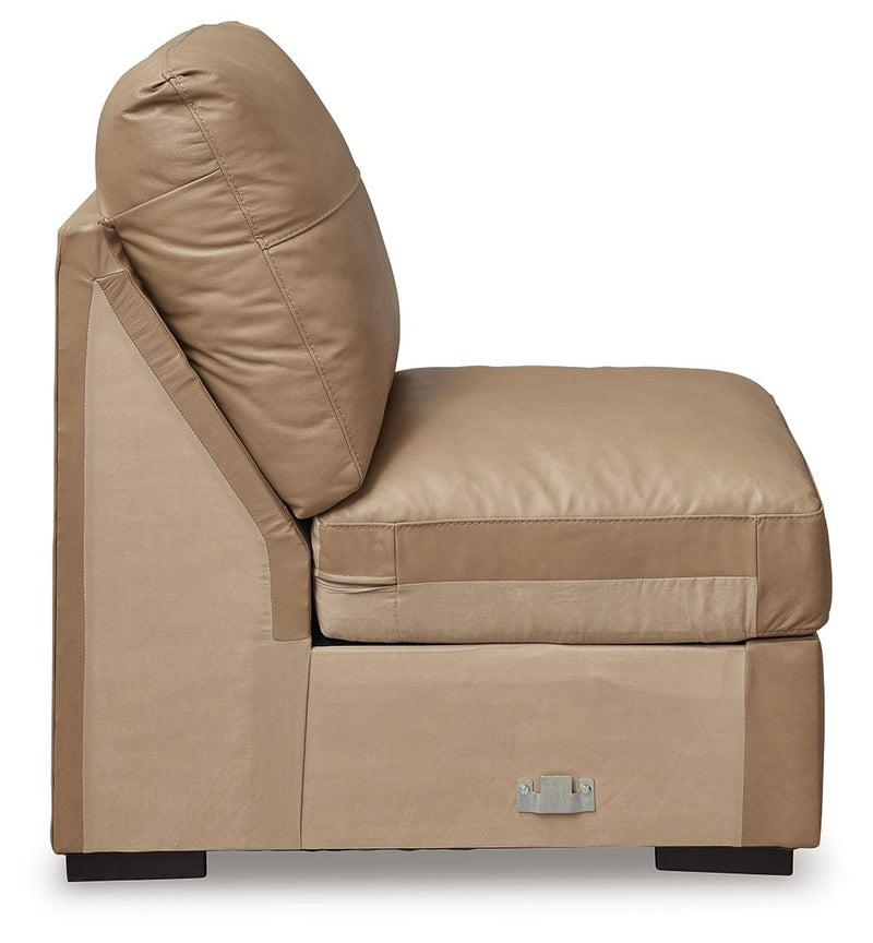 Bandon - Armless Chair - Leather Match - Toffee