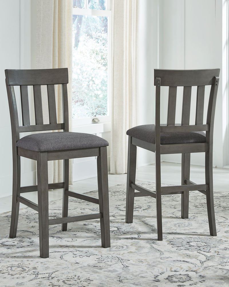 Hallanden - Upholstered Barstool (Set of 2) - Black / Gray