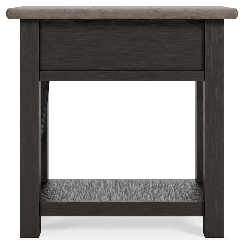 Tyler Creek - Chair Side End Table - Black / Gray