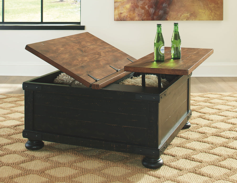 Valebeck - Lift Top Cocktail Table - Black / Brown