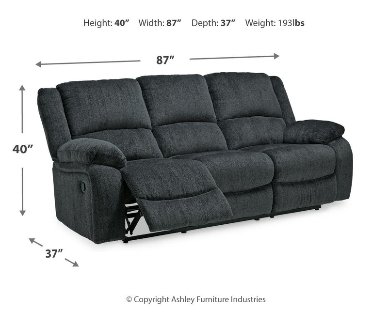 Draycoll - Reclining Sofa - Fabric - Slate