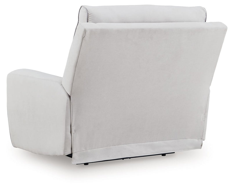 Social Pointe - Power Recliner / Adjustable Headrest - Pearl / Ash