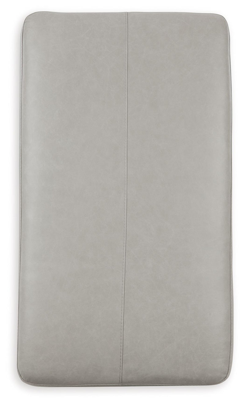 Amiata - Oversized Accent Ottoman - Leather Match - Glacier