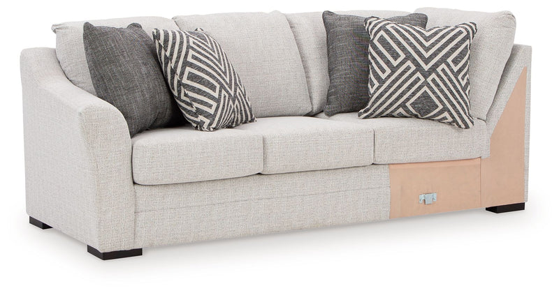 Koralynn - Laf Sofa with Corner Wedge - Stone