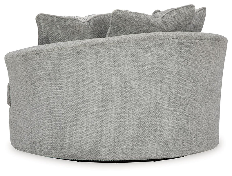 Casselbury - Oversized Swivel Accent Chair - Fabric - Cement