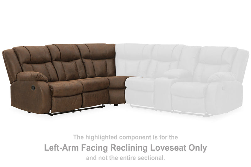Trail Boys - Laf Reclining Loveseat - Faux Leather - Walnut